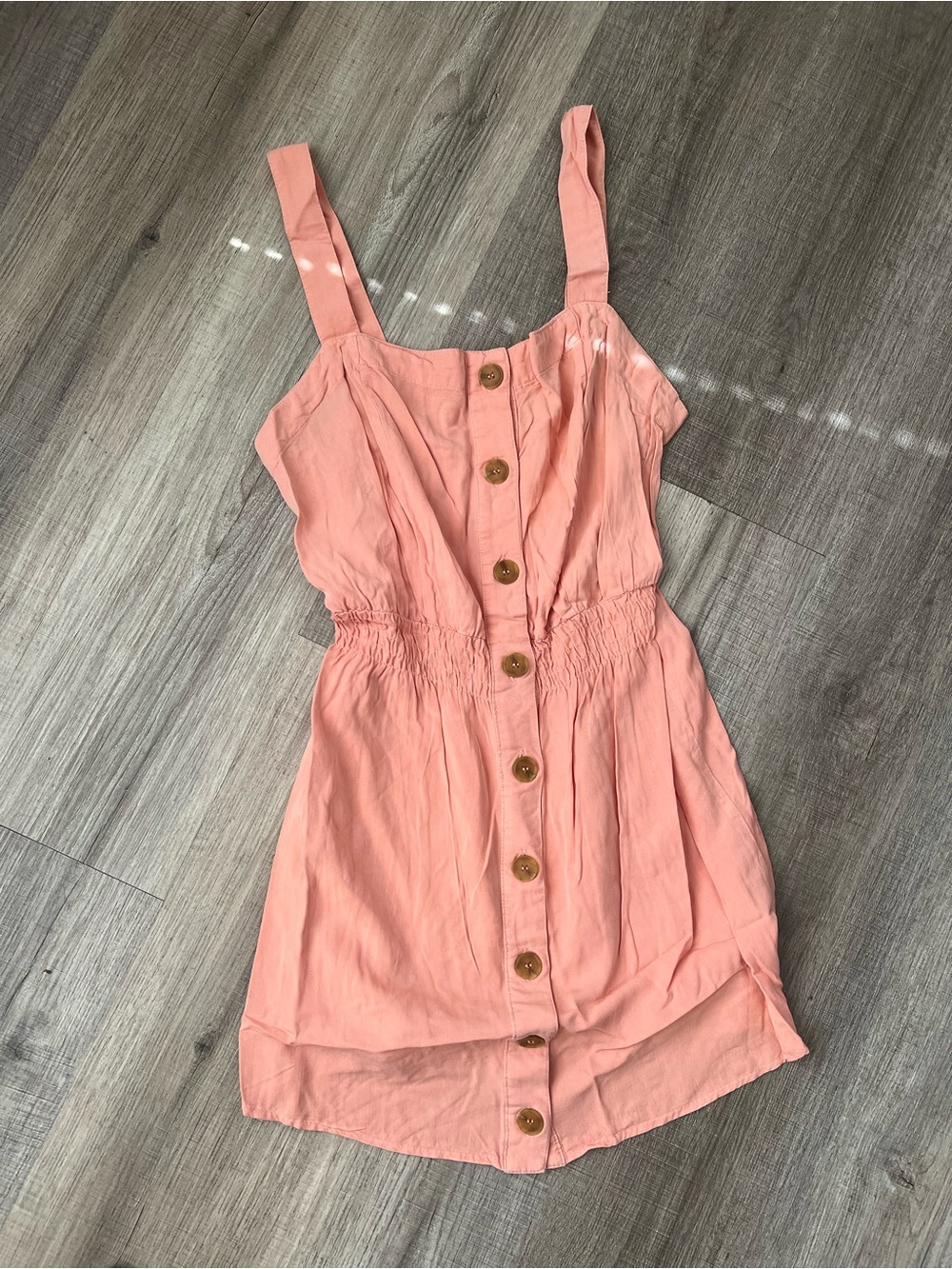 Coral Button Front Sundress